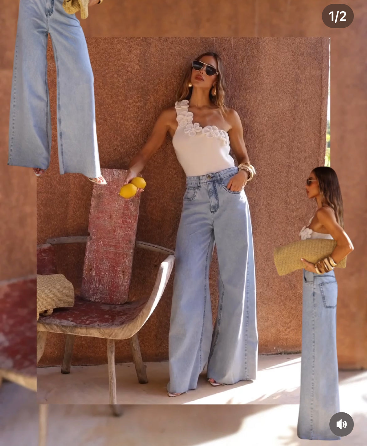 Calça jeans wide leg