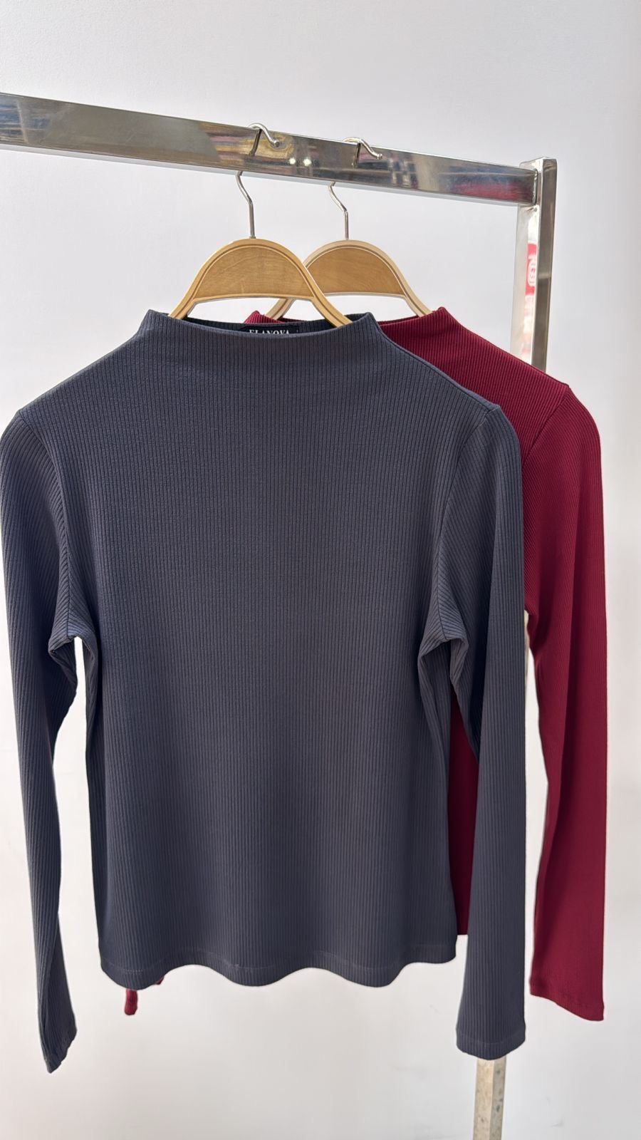 Blusa canelada topázio manga