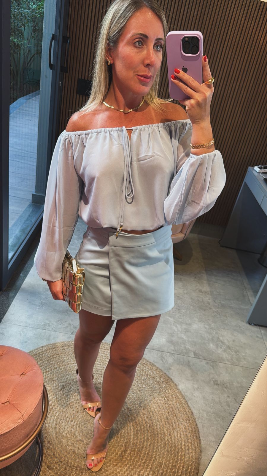 Short saia sarjado