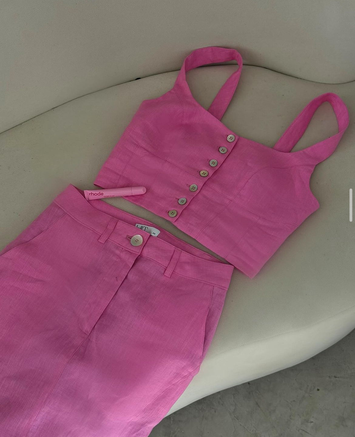 Conjunto mídi 100% linho