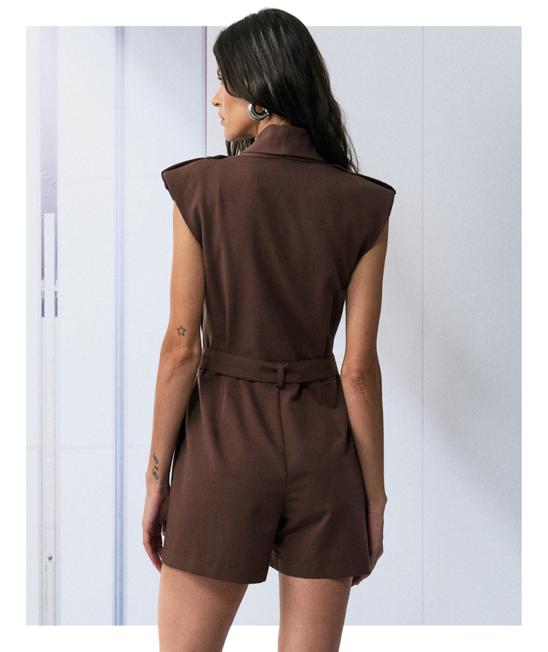 Macaquinho alfaiataria spam com gola