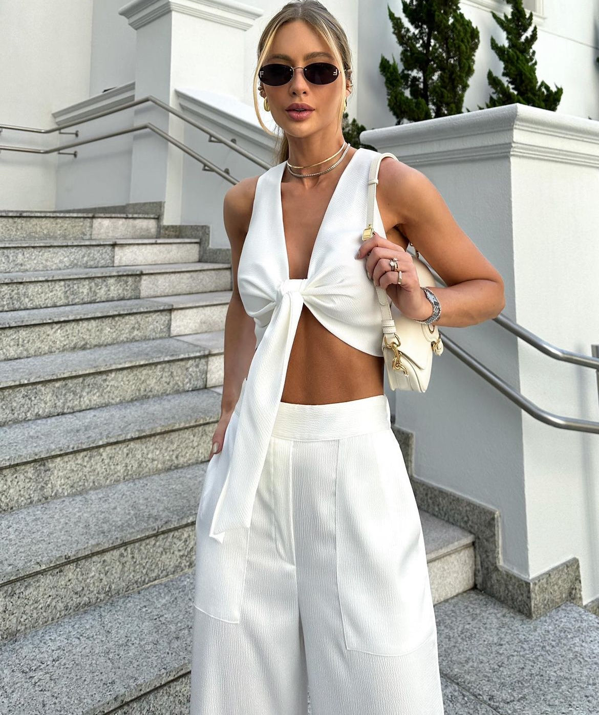 Calça wide leg