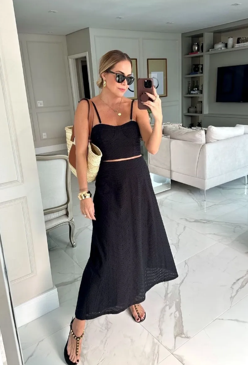 Conjunto em laise de algodão