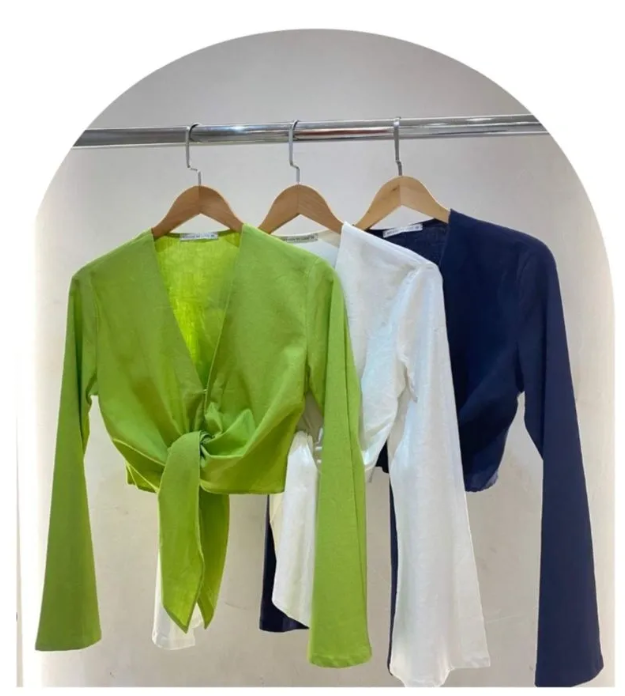 Conjunto em linho com viscose