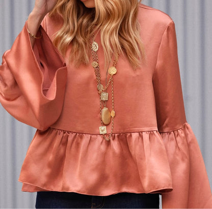 Blusa cetim babado