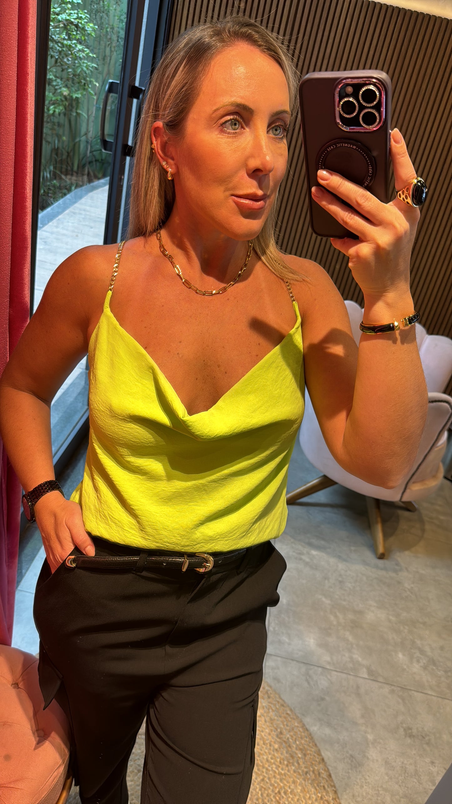 Blusa alça corrente