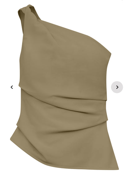 Blusa um ombro alfaiataria