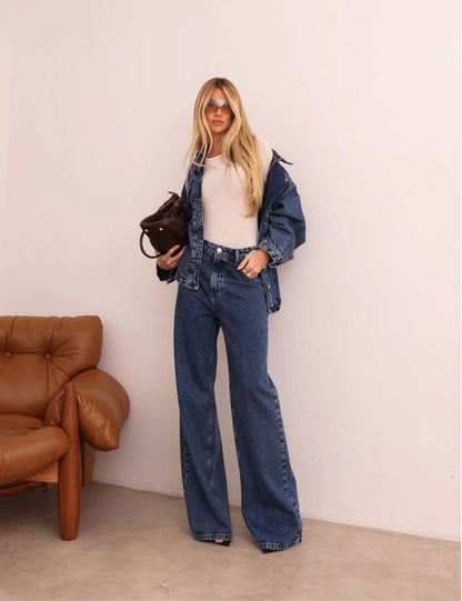 Calça jeans wide leg Pandora