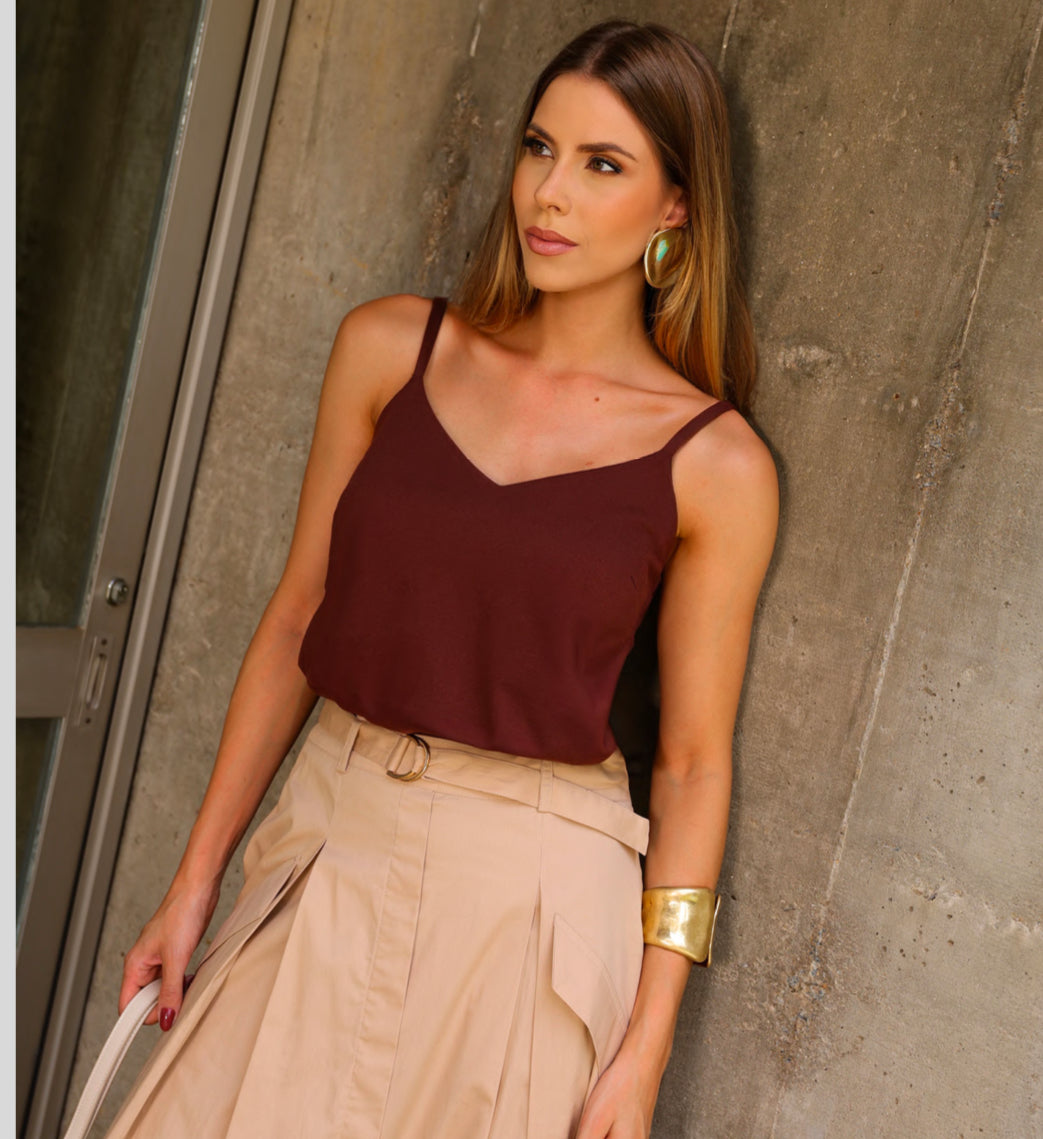 Blusa malha alça