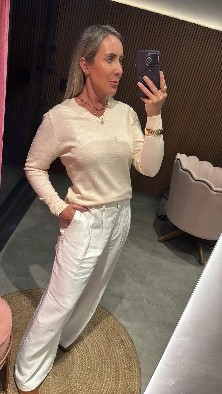 Blusa modal gola V