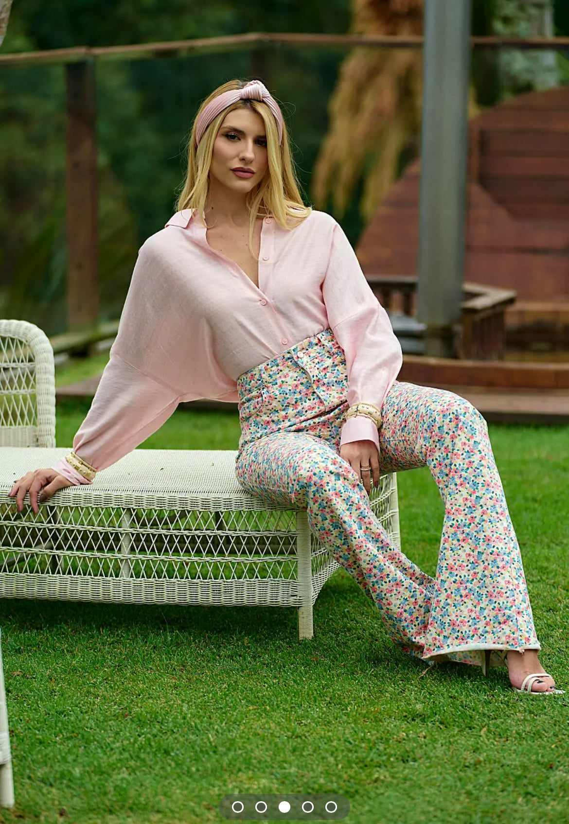 Calça jeans floral