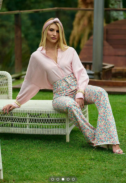 Calça jeans floral