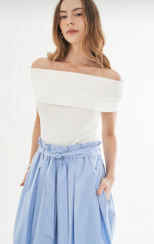 Blusa ombro a ombro canelada