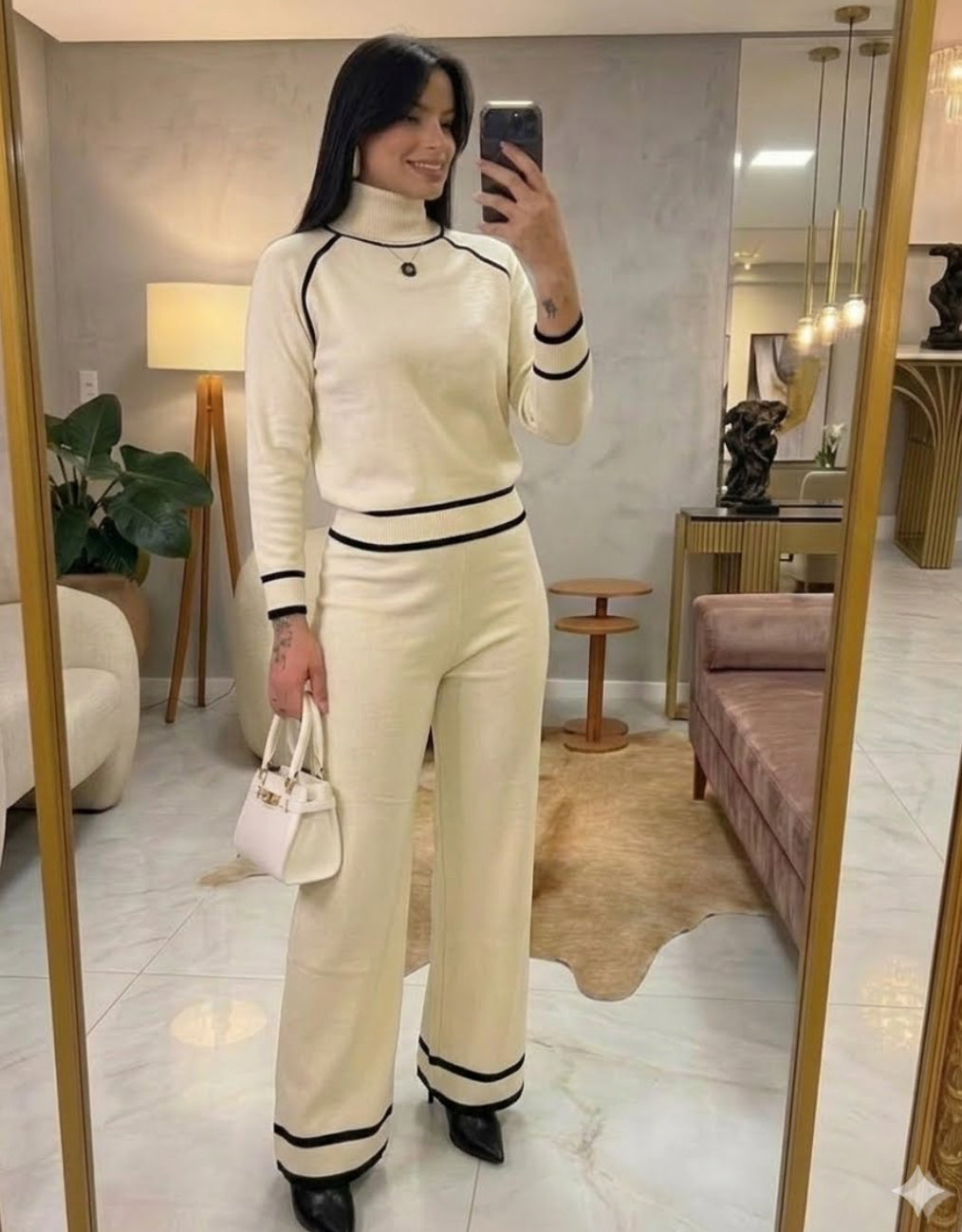 Conjunto em tricô importado