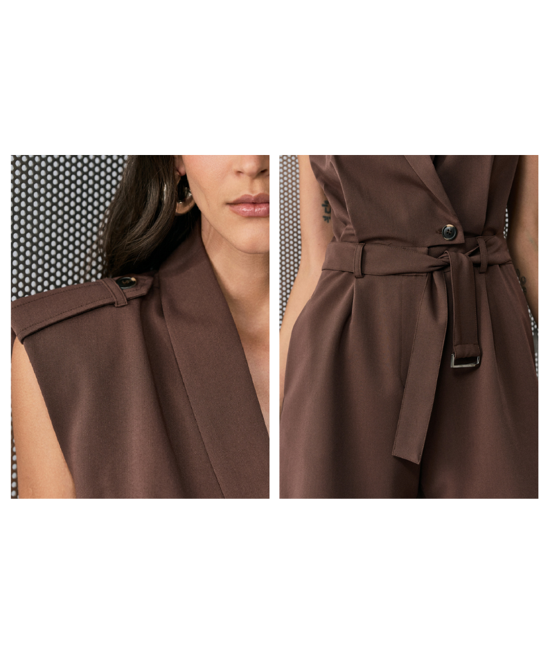 Macaquinho alfaiataria spam com gola