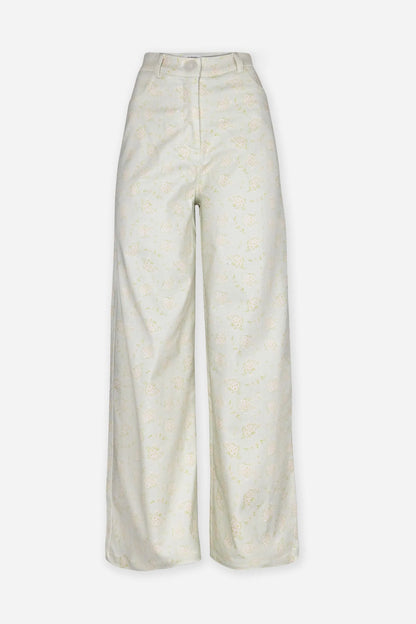 Calça reta floral