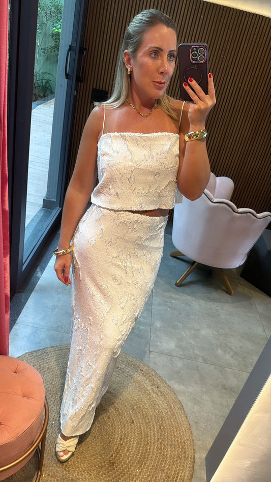 Saia midi Francesca paetê