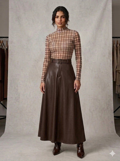 Blusa tule em  xadrez